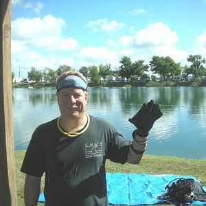ReefHound modeling the DarkFin Gloves