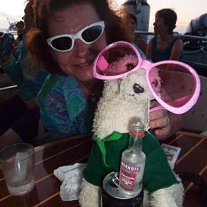 Australia 2010 Vanessa and Wet having a cocktail on Halloween