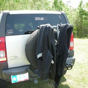 bike rack = wetsuit rack