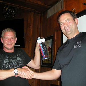 Travis gets a thank you strap