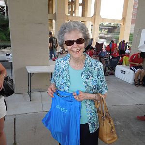 My mom, our first ChicoBag customer