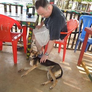 McLot finds Trouble (the dog)