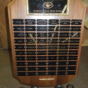 the awards plaque is getting full