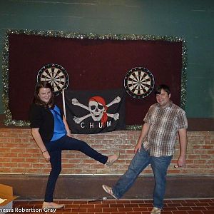 A serious dart game in progress