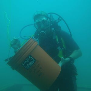 Vanessa helping clean up