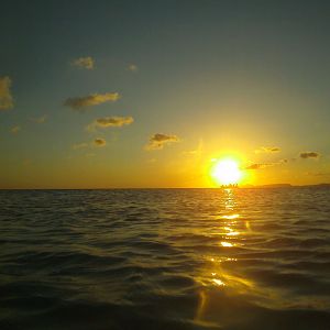 Ship in the sunset: Andrea