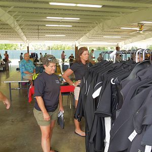 Shadow Diver and VanessaArrrr scoping out some neoprene