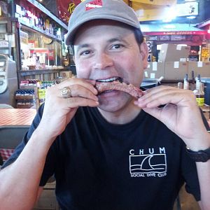 Roger having Ribs for Breakfast