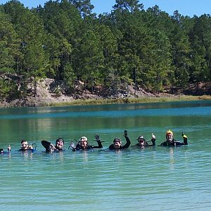 Silly people diving in silly cold water!