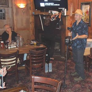 T.J. showing us some of his hunting equipment