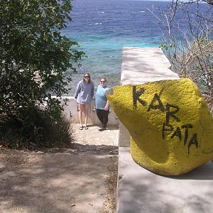 Yellow rocks = dive site