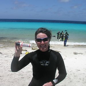 Theresa getting use from one of her door prizes