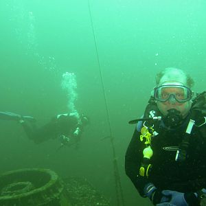 Sushi Boy photobombs K-Jenn Divers