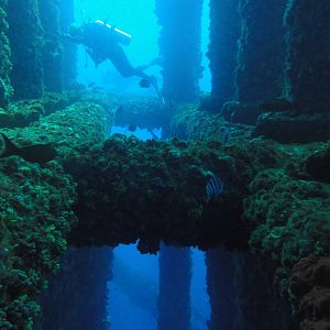 Diver on rig