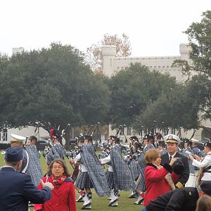 Citadel pipers take the field
