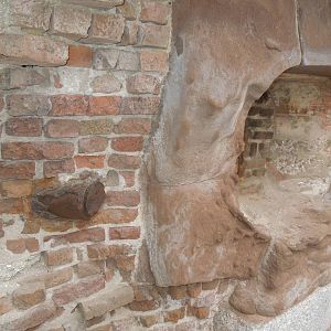 Union shells from the siege still stuck in the brickwork