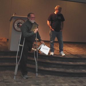 Captain Randy presenting himself an award