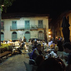 dinner on a plaza