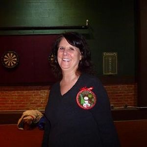 Heidi HoHoHo wearing her 'nametag'