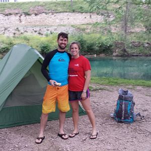Sharknado & Nicole with their tent