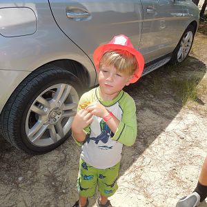 and a fireman's hat!