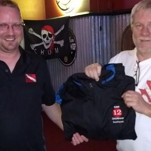 ReefHound getting his fifth year DAM CHUMMER coat- congrats!