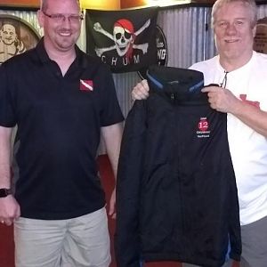 ReefHound getting his fifth year DAM CHUMMER coat- congrats!