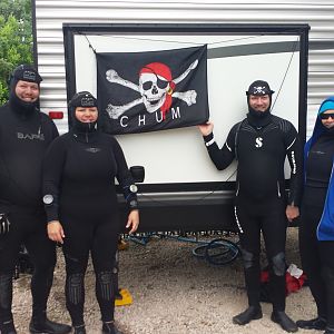 April's DAM CHUMmers ready to dive the Comal River
