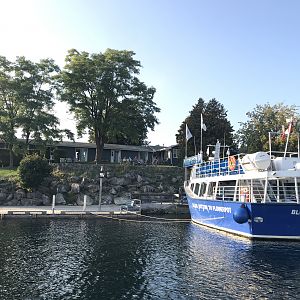 Looking up at our hotel