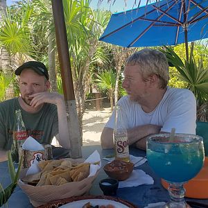 Beer! Margaritas! And some giant blue drink