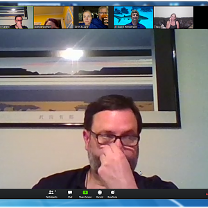 He's touching his face!