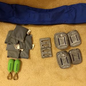 Weights And Belt - $1/lb for weights; zippered belt is $10