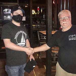 Our bartender gets a CHUM shirt
