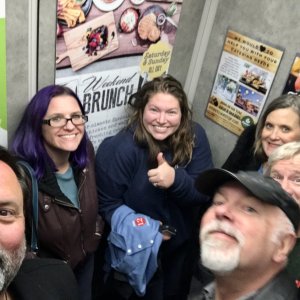 CHUM in an elevator