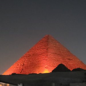 Pyramid at night