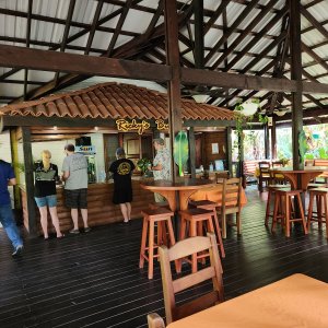 The resort restaurant, where they had lunch waiting for us