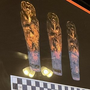 Small pharaoh statues found during the excavation