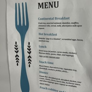 New this year - daily menus