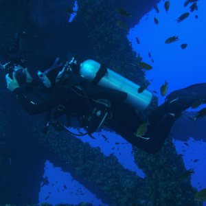 Dive buddy taking pictures