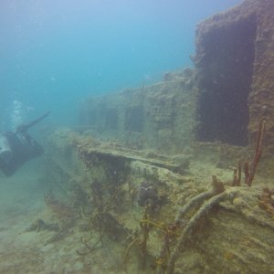 11 - working round the tug wreck.JPG