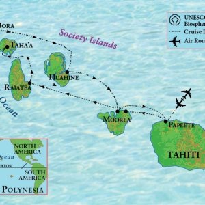French Polynesia - Society Islands Map