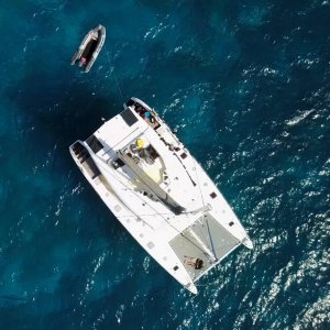 Fakarava - Catamaran Itemata From Drone