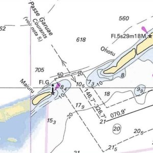 Fakarava - Garuae (North) Pass Bathymetric Map