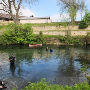 First divers going in