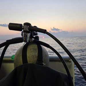 Sunrise through tank