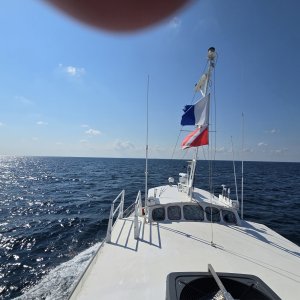 MV Fling near shore
