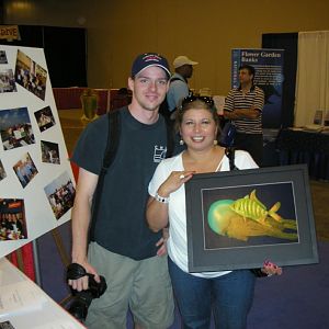 Justin and the winner of the "New Tiger Shark" contest, Nora Mart