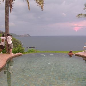 Sunset by the spa pool