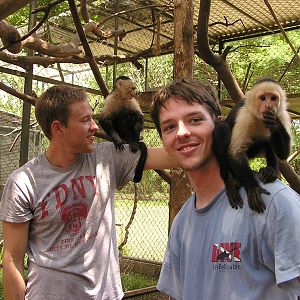 Aron and Justin w/ monkeys