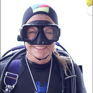 DM/Owner/Operator Melanie Returns from her dive.